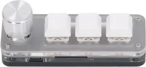 YDRCESMI Mini 3 Key Keypad Wired RGB Industrial Console Mechanical Gaming Keyboard for Home Office Music Media