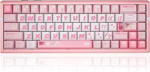 ATK RS6 Ultra Hall Effect Gaming Keyboard  65% Layout, Hot-Swappable Switches, RGB Backlight with Music Sync, Custom Actuation, 8000Hz Polling, N-Key Rollover (Rosy Fairy, TTC RGB Magneto)
