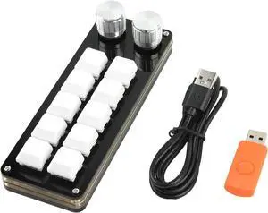 DIDILLX Macro Keypad Macro Knob Keyboard Copy Pastes Gaming Keypad 10 Key 2 knob Mechanical Keyboard for Photoshops