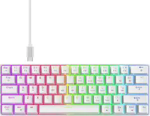 jiingekk V900 61 Key Small Keyboard For Gamers And Typists With Customizable Color Lighting Two-color Keycaps