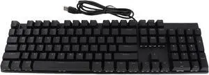 Full Size Mechanical Keyboard 104 Keys USB Wired Mechanical Red Gaming Keyboard with Numeric Keypad RGB Backlight 28 Effects for Computer (Black)