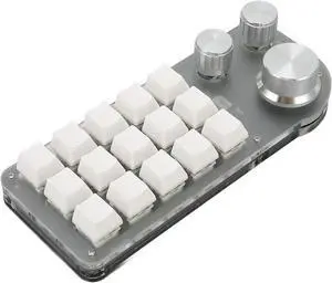 One Handed Programmable Mechanical Keyboard, 3 Knobs 15 Keys Programming Macro Pad Mini Keypads with RGB BT, Plug and Play Multifunction DIY Keypads, 2 Modes Connectivity One Handed Programmable Mechanical Keyboard, 3 Knobs 15 Keys Programming Macro Pad Mini Keypads with RGB BT, Plug and Play Multifunction DIY Keypads, 2 Modes Connectivity