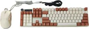 104Keys Mechanical Gaming Keyboards and Combo Backlit Cored Set for Home Entertainment Ergonomic Comfort