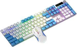104Keys Mechanical Gaming Keyboards and Combo Backlit Cored Set for Home Entertainment