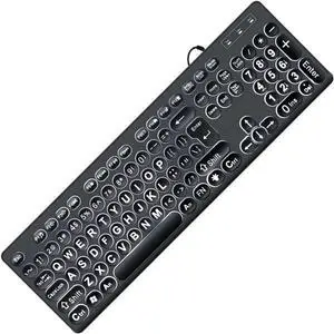 Meiliyizu Large Print Computer Keyboards USB Cord Keyboards With Big Letters For Senior And Low Individuals White Backlit