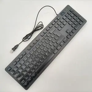 104 Keys Office Keyboard, German/French/Spanish/Italian/Arabic/Swedish/Russian/Portuguese Keyboard, USB Port, Ultra Slim and Quiet, Well Layout of Keys, Black, ES