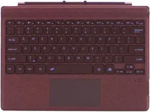 Tablet Accessories, Ultra Slim 6 Colors Magnetic Backlit Touchpad Keyboard Compatible with Microsoft Surface Pro 3/4/5/6/7 12.3 inch(Burgundy)