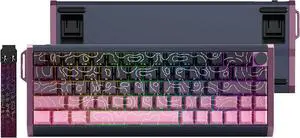 MOLGRIA x SKYLOONG 60% Aluminum Gaming Keyboard, GK68 HE USB Wired Magnetic-Switch RGB Backlit Mechanical Keyboards with South-Facing Print Contour Line Keycap and Knob Multi-Layer Gasket (Blackberry)