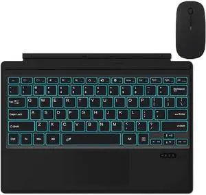 Tablet Accessories, Turkish Arabic Hebrew Russian Spanish Italian Tablet Backlight Touchpad Keyboard Cover Compatible with Microsoft Surface Pro 3/4/5/6/7(Backlit Keyboard+Mouse,Arabic)