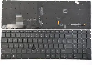 KGIGIBE Replacement Backlit Keyboard for HP Elitebook 850 G7 850 G8 855 G7 855 G8 Series Laptop US Black with Pointer L89916-001 Without Frame