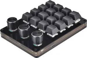 16 Key Macro Programmable Keyboard Mechanical Gaming Macro Keyboard 3 Knob KeyPad Hot Swap Gaming Keyboard