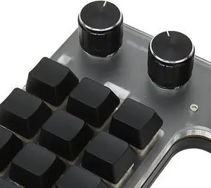 12 Key 3 Knob Custom Mechanical Keyboard, Red, Ergonomic Layout for Gaming and Office Use, Compatible with Multiple OS (Wireless BT(Inbuilt Battery Included))