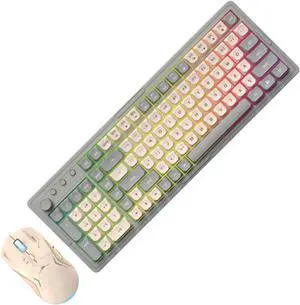 Ergonomic Wire Keyboard Set with Low Noise Key Multiple Systems Compatibility for Work and Entertainment