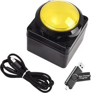 Programmable USB Macro Keyboard, Major Policy Decision Button, One Handed Programmable Setting & Game Switch Control Keyboard, U Flash Disk with Customized Program, Default Enter Function, Yellow