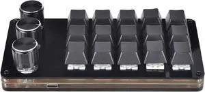 15 Keys USB Keypad Programming Macro Pad with 3 Knobs Macro Mechanical Gaming Keyboard Handed Keyboard
