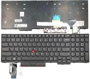 KGIGIBE Replacement Keyboard for Lenovo ThinkPad E580 E585 E590 L580 L590 P52 P72 T590 Series Laptop Keyboard US Black Without Backlit