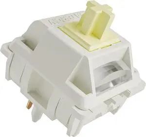 Gateron Cream Silent Keyboard Switches,Pre-lubed SMD LED 45gf 5-Pin Linear Switches Full POM with Light Guide Pole for MX Mechanical Gaming Keyboard(90Pcs,Cream Silent)