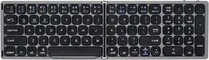 Foldable BT Wireless Keyboard Portable Keyboard Pocket-Size Keyboard Support Android Windows iOS Phone and Tablet Grey
