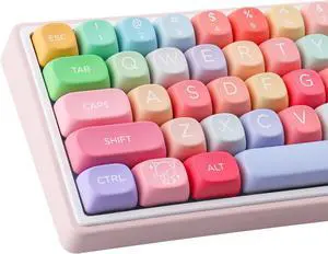 Tsungup PBT Rainbow Candy Keycaps,126 Keys MOA Cute Gummy Bear Custom Keycaps 100 Percent Keyboard,Dye Sublimation Key Caps Keyboard Keycap Set for MX Switches Mechanical
