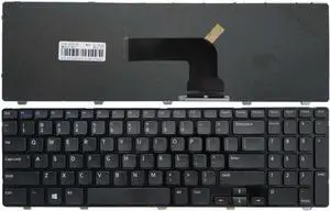 US Keyboard Replacement Compatible with MP-12F83US-698 PK130SZ3A00 0YH3FC SN7221 SG-60000-XUA NSK-LA0SC 1D Black with Frame Compatible with Various Models
