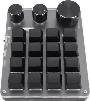 Zopsc Wireless One Handed Gaming Keyboard, 2.4Ghz Gaming Keypad, 16 Keys Portable Mini Gaming Keypad for PC Gamers (Black)