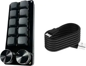 XINAJUND Programmable Macro Keyboards with 2Knobs Mechanical Gaming Keypad Hot Swappable Switches Wire Customizable Control Pad