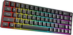 ZIRANU 60% Mechanical Gaming Keyboard with Full Key Rollover Wire Keyboard for High Intensity Gaming Quiet Mechanical Keyboard