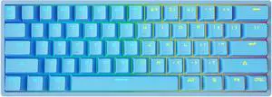 Wired Mechanical Gaming Keyboard RGB Backlight No Ghosting 61 Keys Illuminated USB Wired Keyboard Blue Shirts for Women (Blue, One Size)