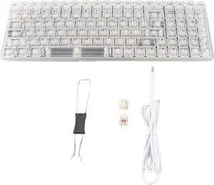 96% Wired Mechanical Gaming Keyboard, 100 Keys Hot - Swappable White Switches, RGB Backlit with Multimedia Shortcuts & Anti - Ghosting for PC/Mac/Android 96% Wired Mechanical Gaming Keyboard, 100 Keys Hot - Swappable White Switches, RGB Backlit with Multimedia Shortcuts & Anti - Ghosting for PC/Mac/Android