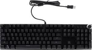 Artibetter RGB Backlight Mechanical Keyboard Ergonomic Keys Wired Gaming Keyboard Multimedia Knob Design for