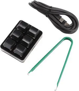 STBQHG USB Game Mechanical Keypad Keyboard Macros Programmable Game Assist Keypad 6Keys RGB