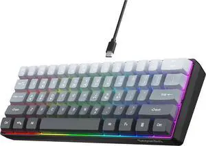 Snpurdiri 60% Wired Gaming Keyboard, 61 Keys RGB Backlit Ultra-Compact Small Gaming Keyboard, for PC/Mac Gamer, Typist, Travel, Easy to Carry on Business Trip (Grey-Black) Snpurdiri 60% Wired Gaming Keyboard, 61 Keys RGB Backlit Ultra-Compact Small Gaming Keyboard, for PC/Mac Gamer, Typist, Travel, Easy to Carry on Business Trip (Grey-Black)
