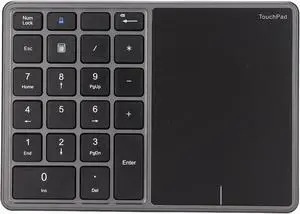 BT5.0 Numeric Keypad, 22 Keys USB C Number Pads Keyboard, 2.4G Wireless Number Keyboard Extensions Keyboard with Touchpad for Win, for iOS, for Android, for OS X System Grey/2798(Gray)