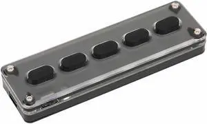 5 Keys Programmable Keypad, USB Wired & Wireless BT Dual Mode Mini Silicone Silent DIY Programmable Gaming Keyboard for Office, Music, Industrial Control, Video Editors Black/2794