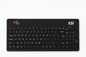 Key Source International KSI Medical Keyboard, Full Size Layout, Waterproof Surface, LinkSmart Cleaning Button, Black