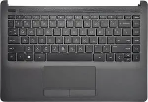 Laptop US Keyboard Compatible for HP 14-CF0013DX 14-CF0006DX 14-CF0014DX 14-CF0098CA 14-CF1001CA 14-CF1008CA 14-CF1015CL No Backlit with TouchPad Palmrest Upper Cover (Gray)