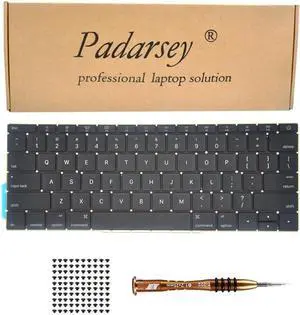 Pardarsey Replacement US Layout Keyboard Compatible with MacBook Pro 13" inch A1708 Without touchpad bar MacBookPro14,1 MacBookPro13,1 A1708 Late 2016 mid 2017 with 80 PCE Screws+Screwdriver