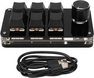 6 Keys Custom Keyboard, Mini Portable Keypad, Hot Swappable, Full Key Customization, Plug and Play, Acrylic Material, Wide Application for Office Game Music Media