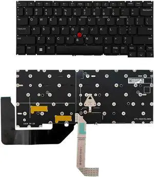 Laptop Keyboard Compatible with Lenov-o ThinkPa-d X13 Gen4 gen5 X13 YOG-a Gen4/5 Black US Backlit (No Backlit)