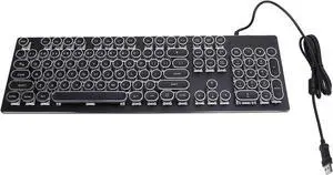 Mechanical Gaming Keyboard, 104 Keys RGB Rainbow Backlit USB Wired Keyboard with Blue Switch and Stepped Keycap Slim Compact Computer Keyboard for 7 8 10 XP for OS X PC (Black)