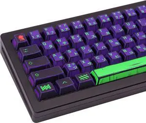 GEKUCAP Manga Themed Japanese Keycaps, Retro PBT Keyboard Caps Dye Sublimation Key Caps with Cherry Profile, 130 Keys Purple Custom Keycap Sets for Cherry MX Mechanical Keyboard