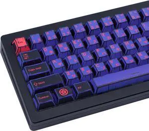 GEKUCAP Ninja Japanese PBT Custom Keycaps, 130 Keys Black Purple Manga Key Caps, Cherry Profile Dye Sublimation Keyboard Keycap Set for Cherry MX Gateron Kailh Switches Mechanical Keyboard