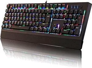 Gaming Keyboard Mechanical Gaming Keyboard, 104 Keys with RGB Backlit, Support Game Macro Programming, for Desktop/Computer/Notebook