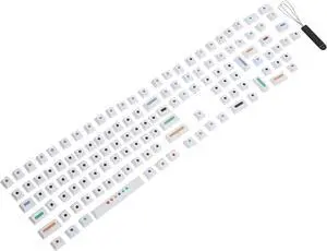 Dot Keycap, Dye Sublimation Mechanical Keyboard Keycap Dots Universal DIY Mechanical Keyboards PBT Keycaps Compatible with 61/64/68/87/96/104/108 (White)