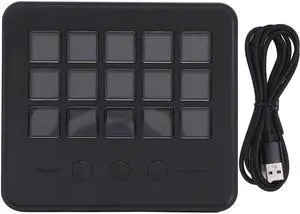 Stream Controller, Studio Controller with 15 Macro Keys & Dashboard Customizable LCD Buttons to Trigger Actions in OBS Studio, Streamlabs, Twitch, YouTube, Works with PC, Mac