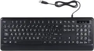 TIANQUXNGI Large Print Computer Keyboard Large Font Print, Adjustable Lighting, Suitable for Windows PC Adjustable Backlight