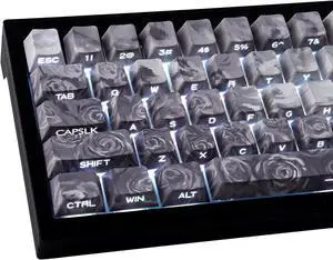 Keycaps - Side Print Keycaps, Shine Through Custom Key caps, PBT Keycap Set Dye Sub & Double Shot, 131 Keys Cherry Profile Keyboard Keycap for Magnetic Mechanical Keyboard, Rose Coast