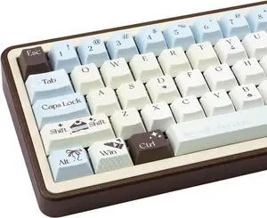 COOMICKEY PBT Keycaps 145 Keys Dye-Sub Keycaps Cherry Profile Keycaps, Cute Blue Custom Key Cap Set Fit for 61/64/87/104/108 Cherry Mx Switches ISO ANSI Layout Alice Keyboard Mechanical Keyboards