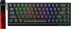 FKZ MADLIONS MAD 68 HE Rapid Trigger Gaming Keyboard,65% Hall Effect Magnetic Switch Keyboard with Adjustable Actuation Hot Swap Wired Mechanical Keyboard Side Printed PBT Keycaps, Software (Black)