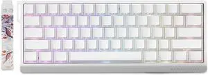FKZ MADLIONS MAD 60 HE Magnetic Switch RGB Gaming Keyboard,60% Hall Effect Rapid Trigger Adjustable Actuation Hot Swap Wired Mechanical Keyboard with Side Printed Keycaps PC/Mac Gamer (White)